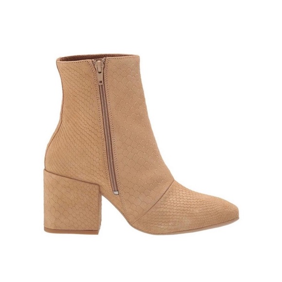 Free People Suede Nicola Block Heel Boot Sand Beige Size 38 - Picture 8 of 12